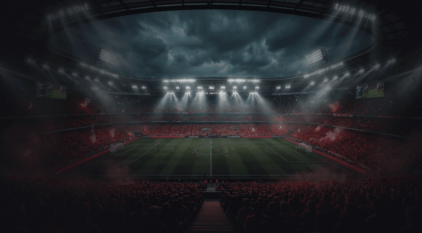Football fan shouting at stadium