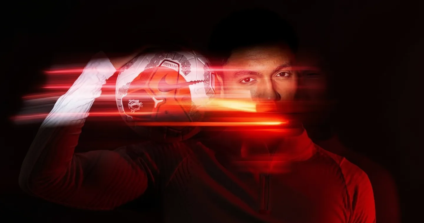 Football player with ball